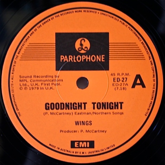Good Night Tonight Parlo label